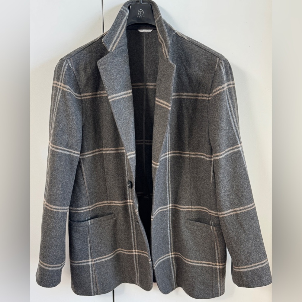 Armani Collezioni Jacket Sport Coat Blazer 46 Gray Plaid Double Vent Checkered